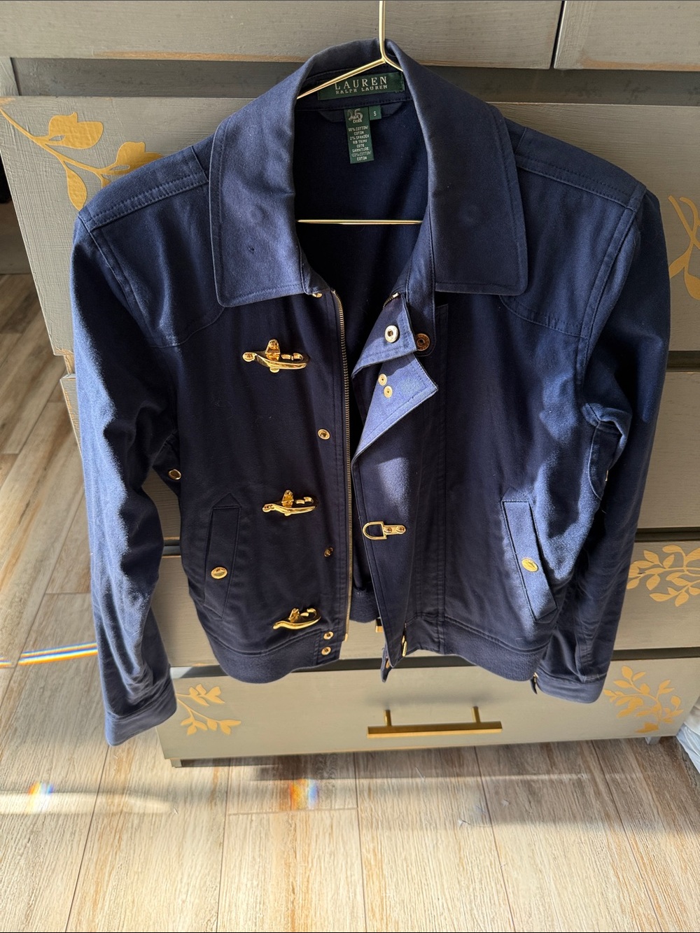 Lauren Ralph Lauren Navy Utility Jacket with Gold-Tone Hardware